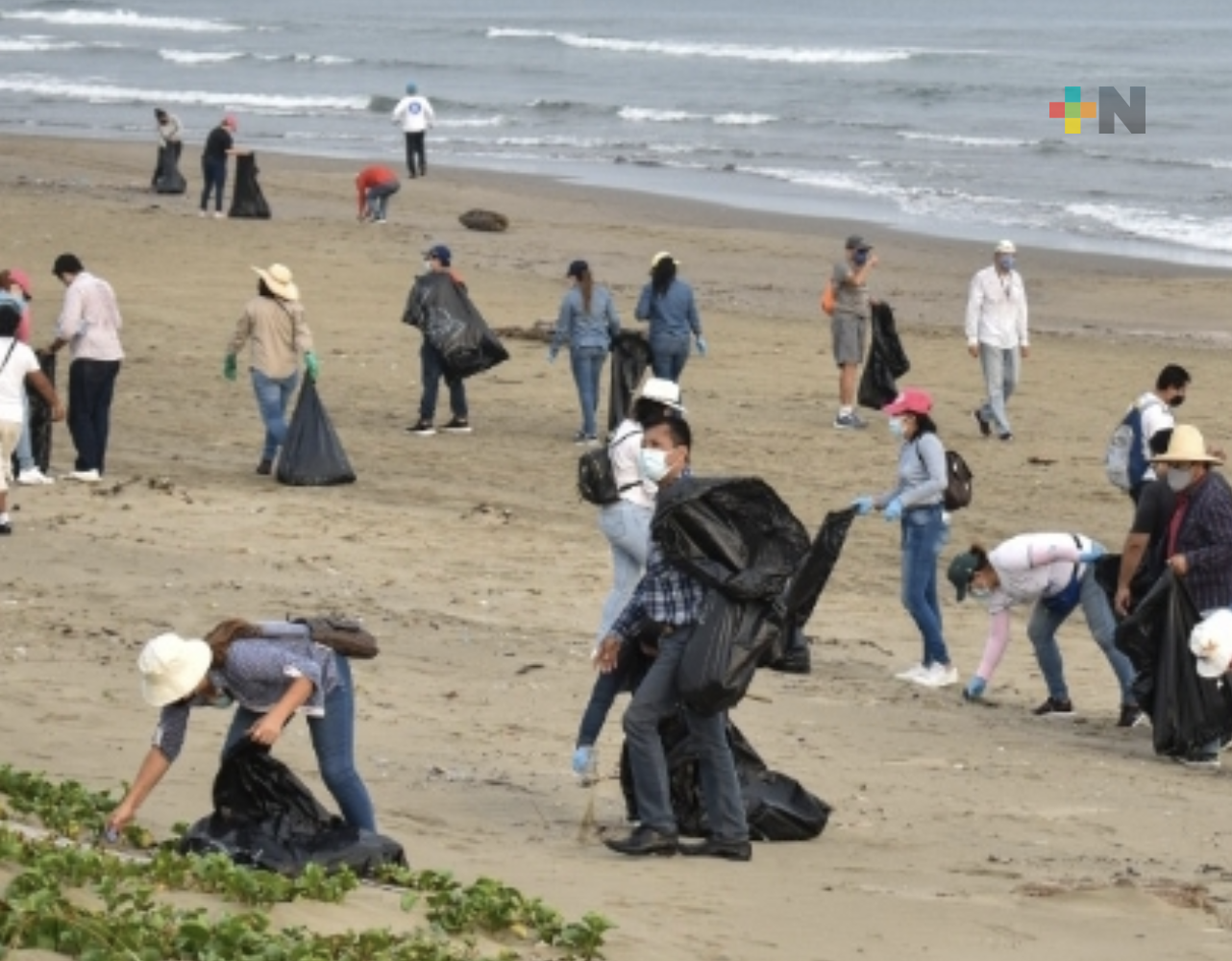 Sedena se suma a limpieza de playas en Coatza con agrupaciones ambientales
