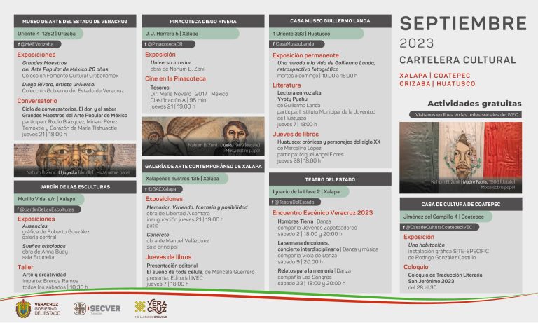 Presenta IVEC una amplia cartelera de actividades durante el mes de septiembre