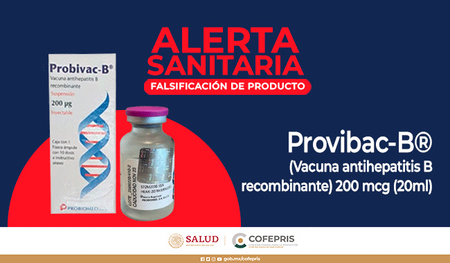 Cofepris alerta sobre falsificación de vacuna antihepatitis B