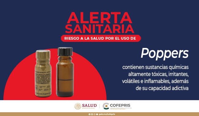 Cofepris alerta sobre riesgos a la salud por el uso de “poppers”