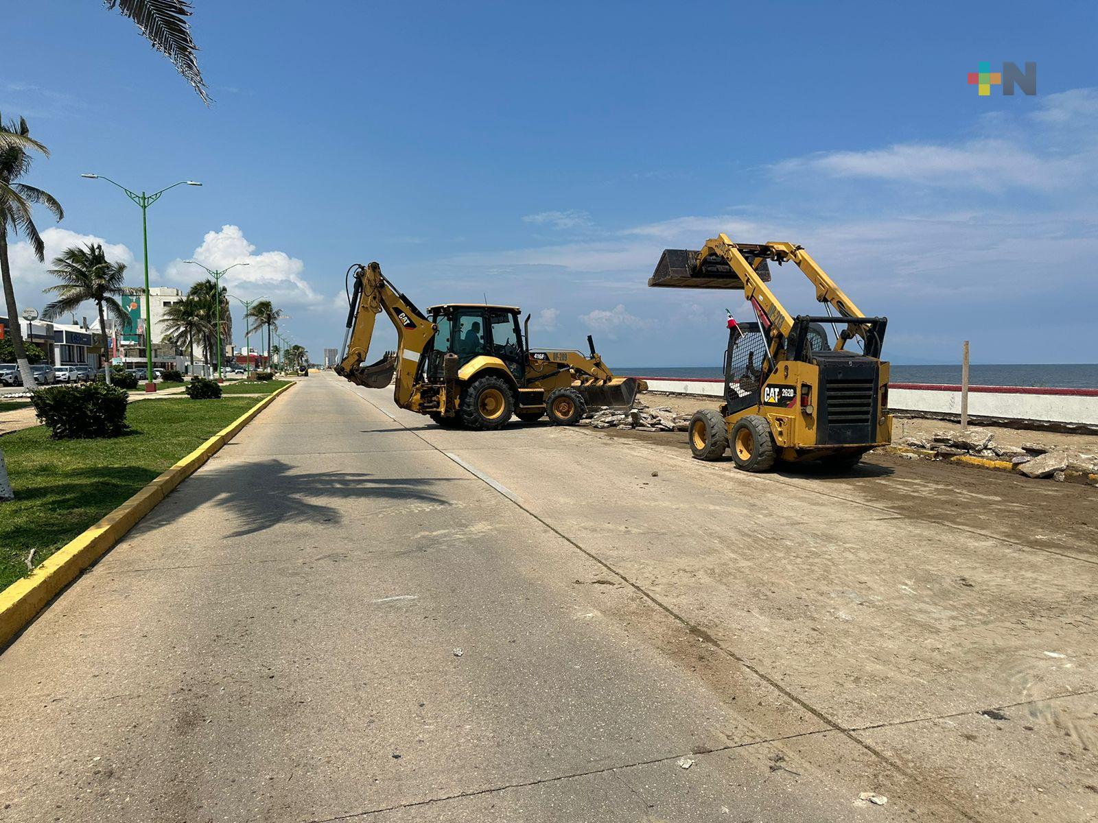 Avanza construcción de ciclovía en malecón de Coatza; quedará terminada en diciembre