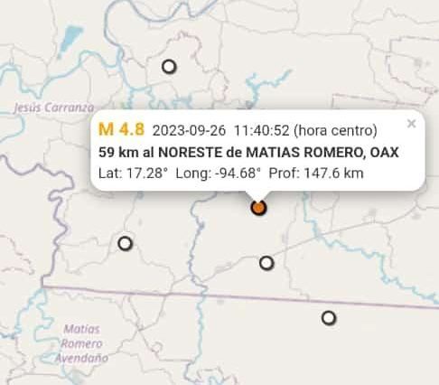 Sismo de 4.8 grados con epicentro en Uxpana se sintió en municipios del sur de Veracruz