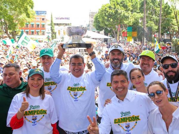 Festeja Puebla campeonato de Pericos; Sergio Salomón reconoce labor del equipo