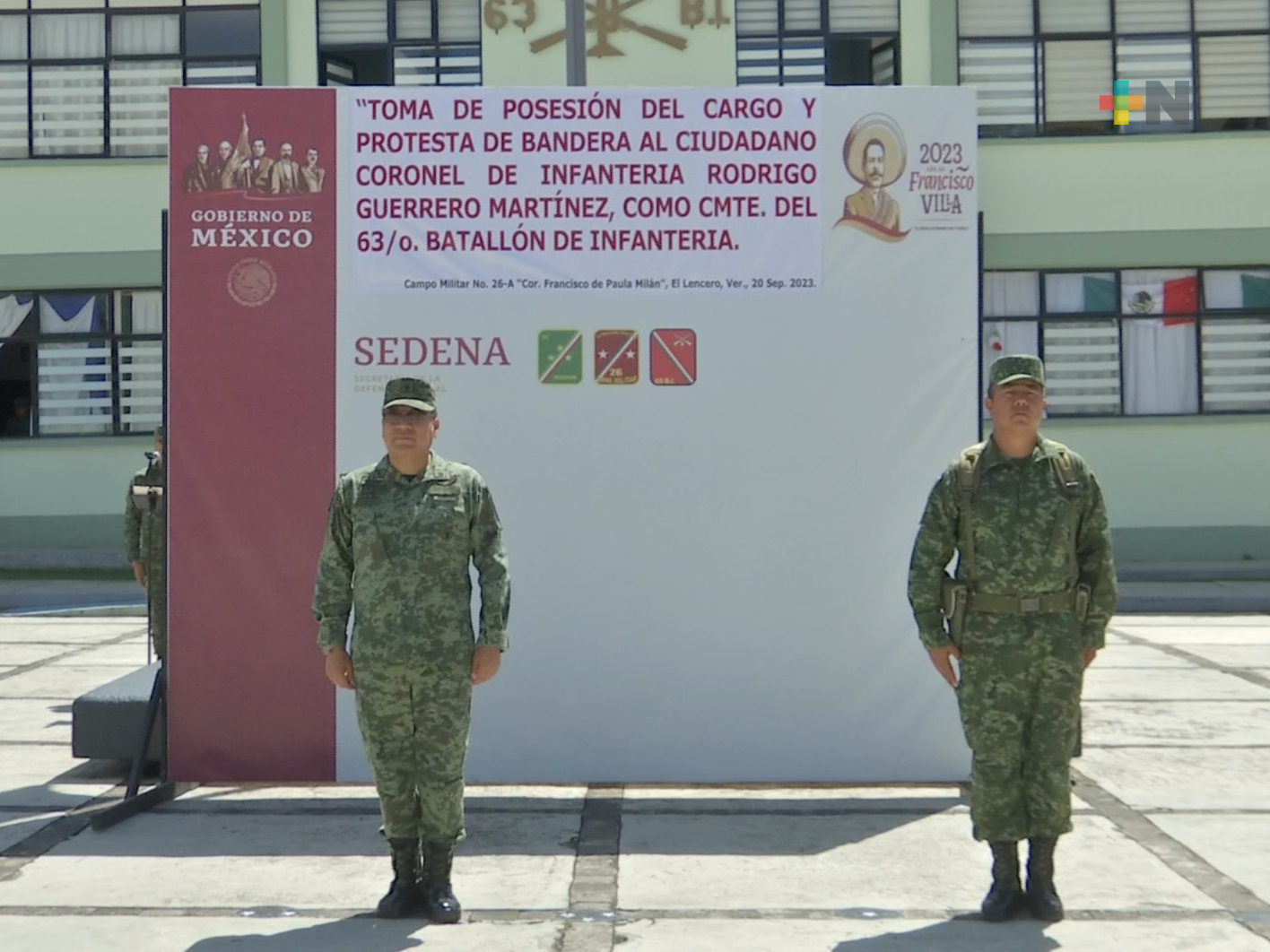 Toma de posesión del cargo del comandante Rodrigo Guerrero del 63 Batallón de Infantería