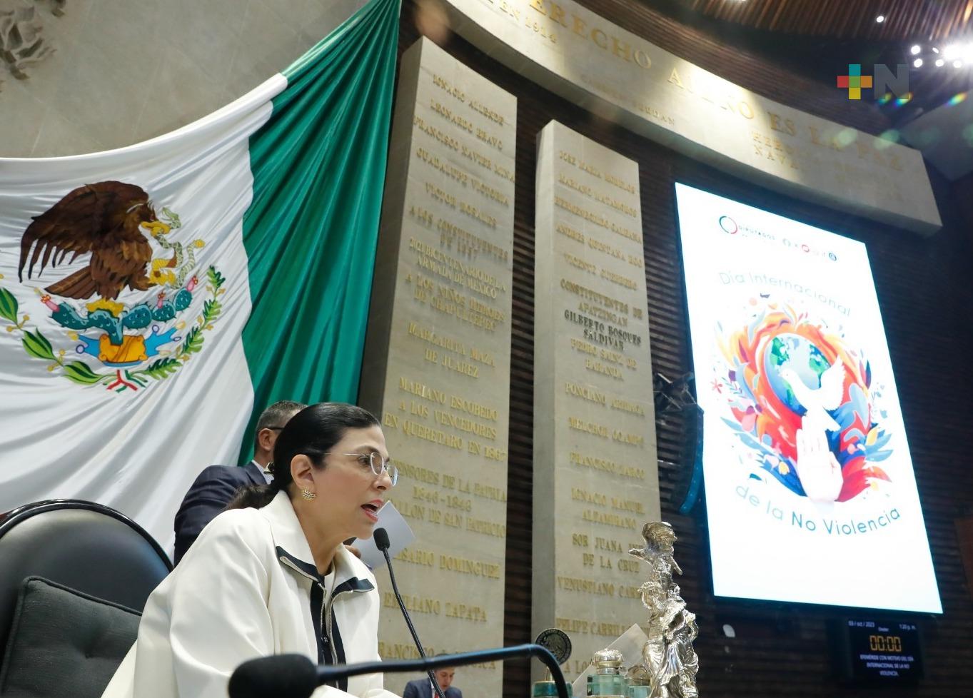 Mesa Directiva de la Cámara emitió pronunciamiento con motivo del Día Internacional de la No Violencia