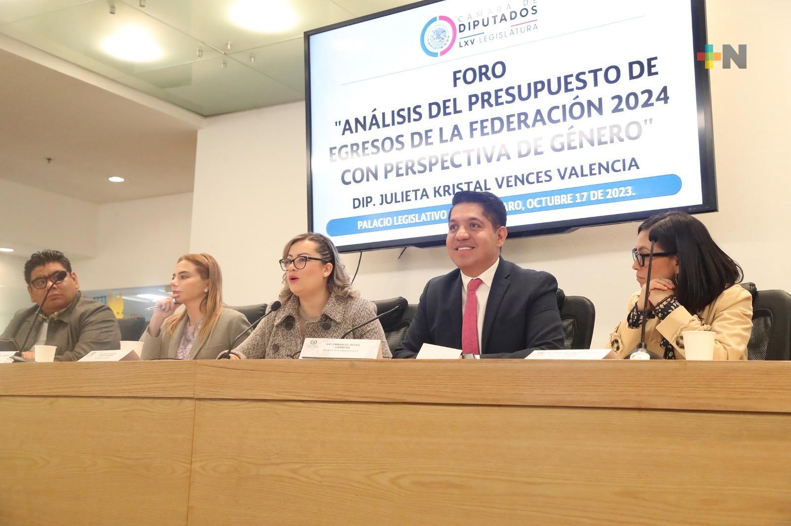 Realizan foro “Análisis del Presupuesto de Egresos de la Federación 2024 con Perspectiva de Género”