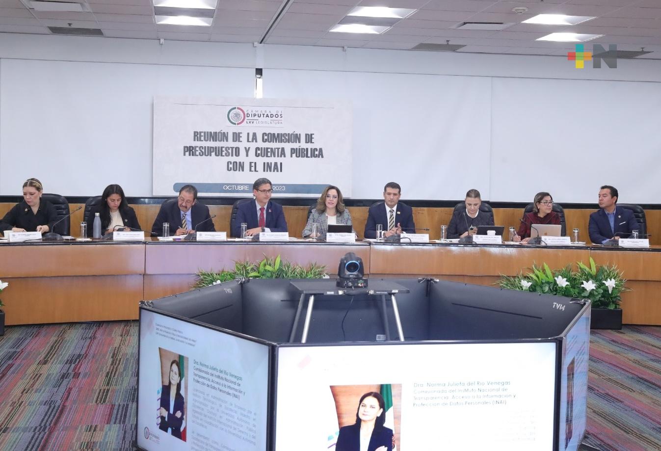 INAI expone ante la Comisión de Presupuesto y Cuenta Pública necesidades de gasto para 2024