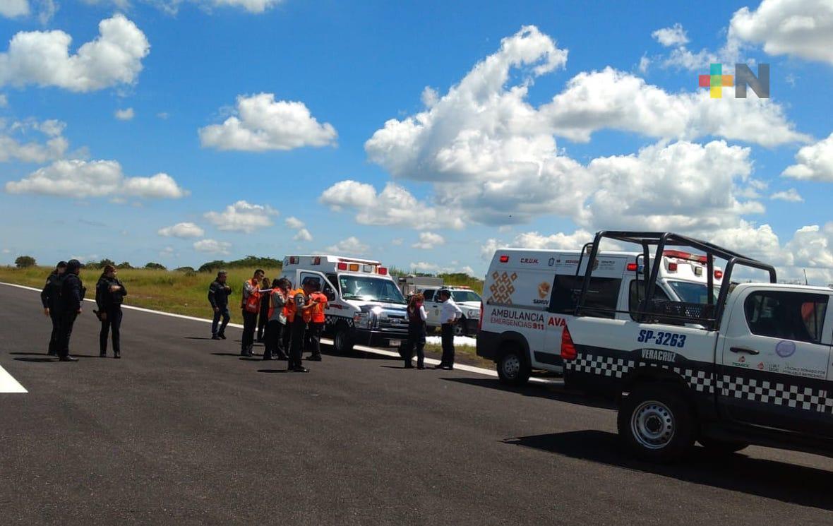 SSP reporta a siete pasajeros atendidos tras despiste de aeronave en El Lencero