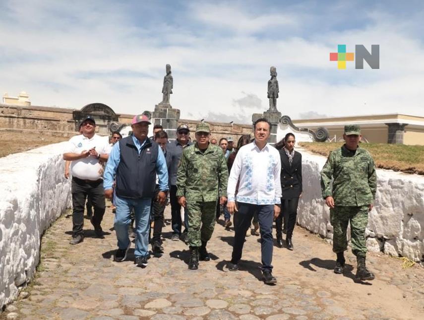 Supervisan Cuitláhuac García y Eric Cisneros rehabilitación de la Fortaleza de San Carlos
