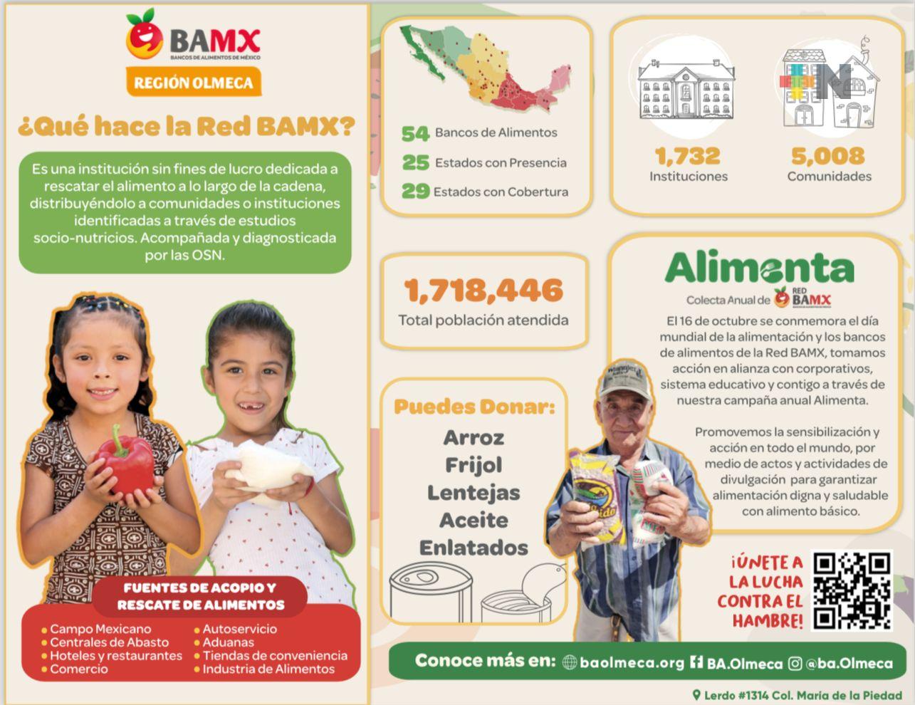 Banco de Alimentos Región Olmeca se sumó a colecta anual de comida