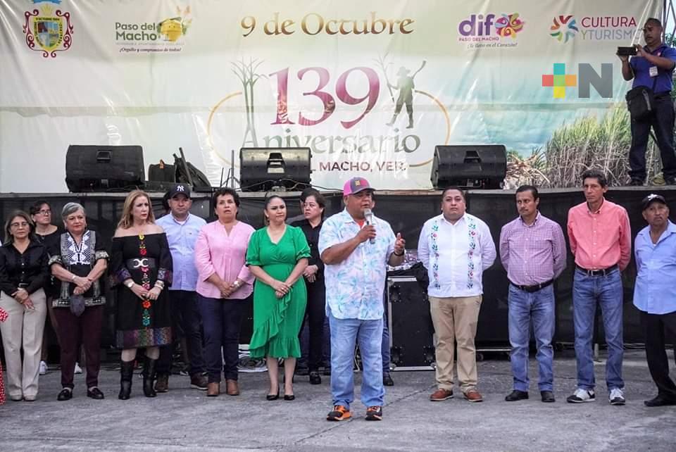 Conmemoran 139 aniversario de la fundación del municipio de Paso del Macho