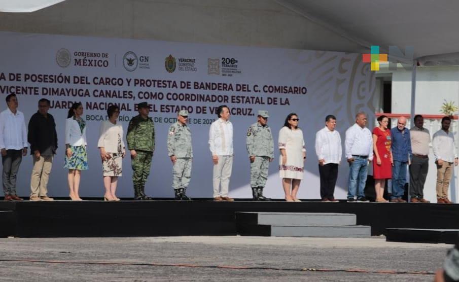 Preside Gobernador toma de posesión de Vicente Dimayuga como coordinador estatal de Guardia Nacional