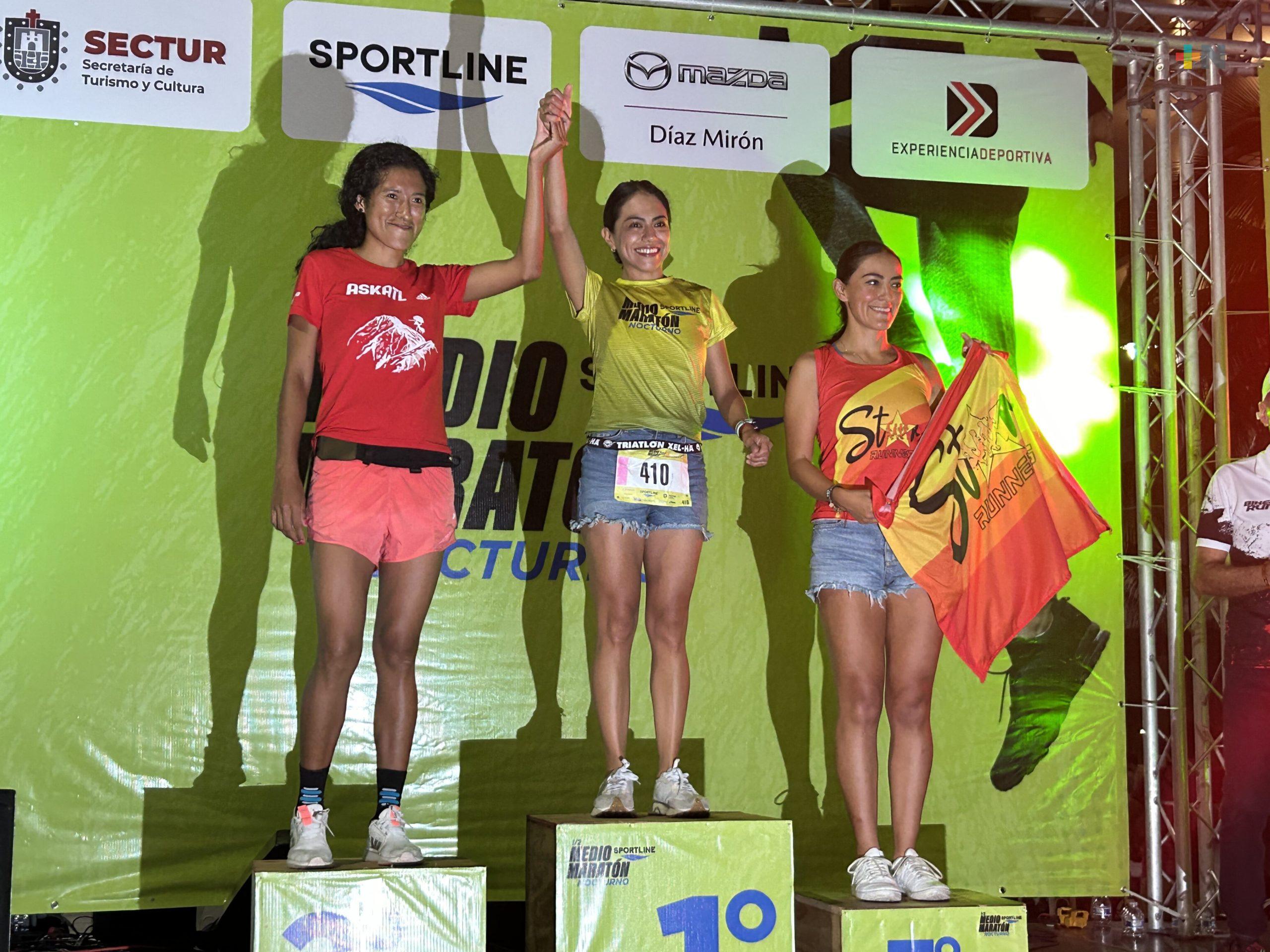 Sarah Itzel Martínez y Juan Salgado conquistan el Medio Maratón Nocturno