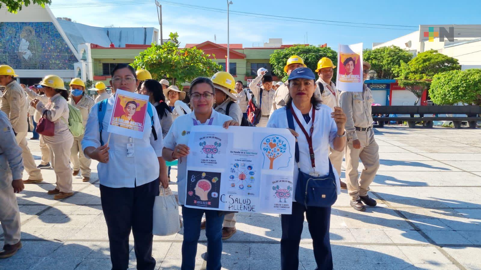 Personal médico conmemora Día Mundial de la Salud Mental en Coatza