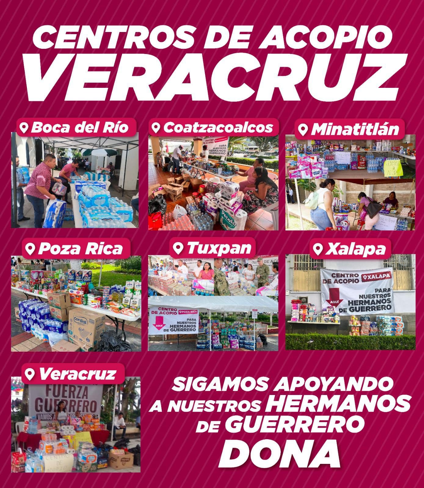 Rocío Nahle instala centros de acopio para apoyar a afectados por Otis