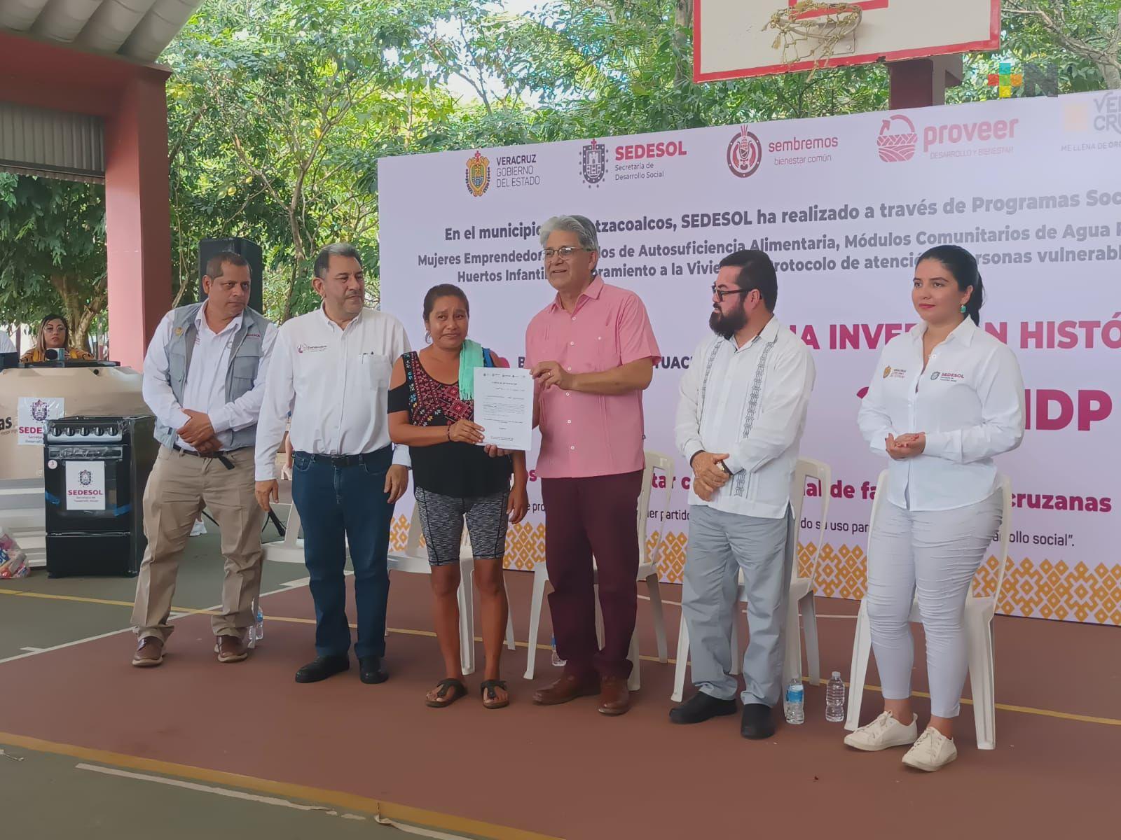 Más de 26 millones de pesos ha invertido Sedesol en obra pública en Coatzacoalcos