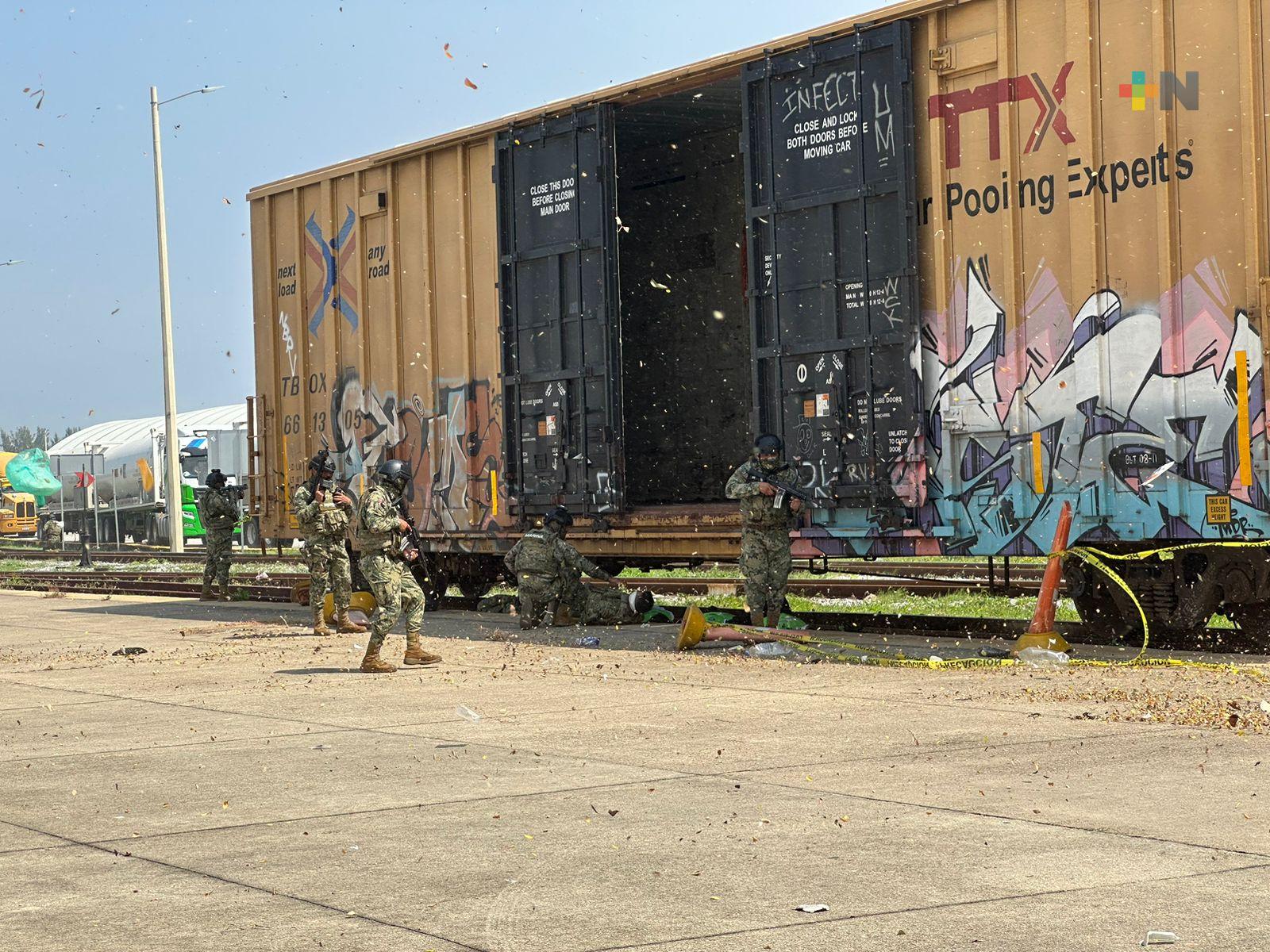 Realizan simulacro de ataque a instalaciones de Asipona Coatzacoalcos