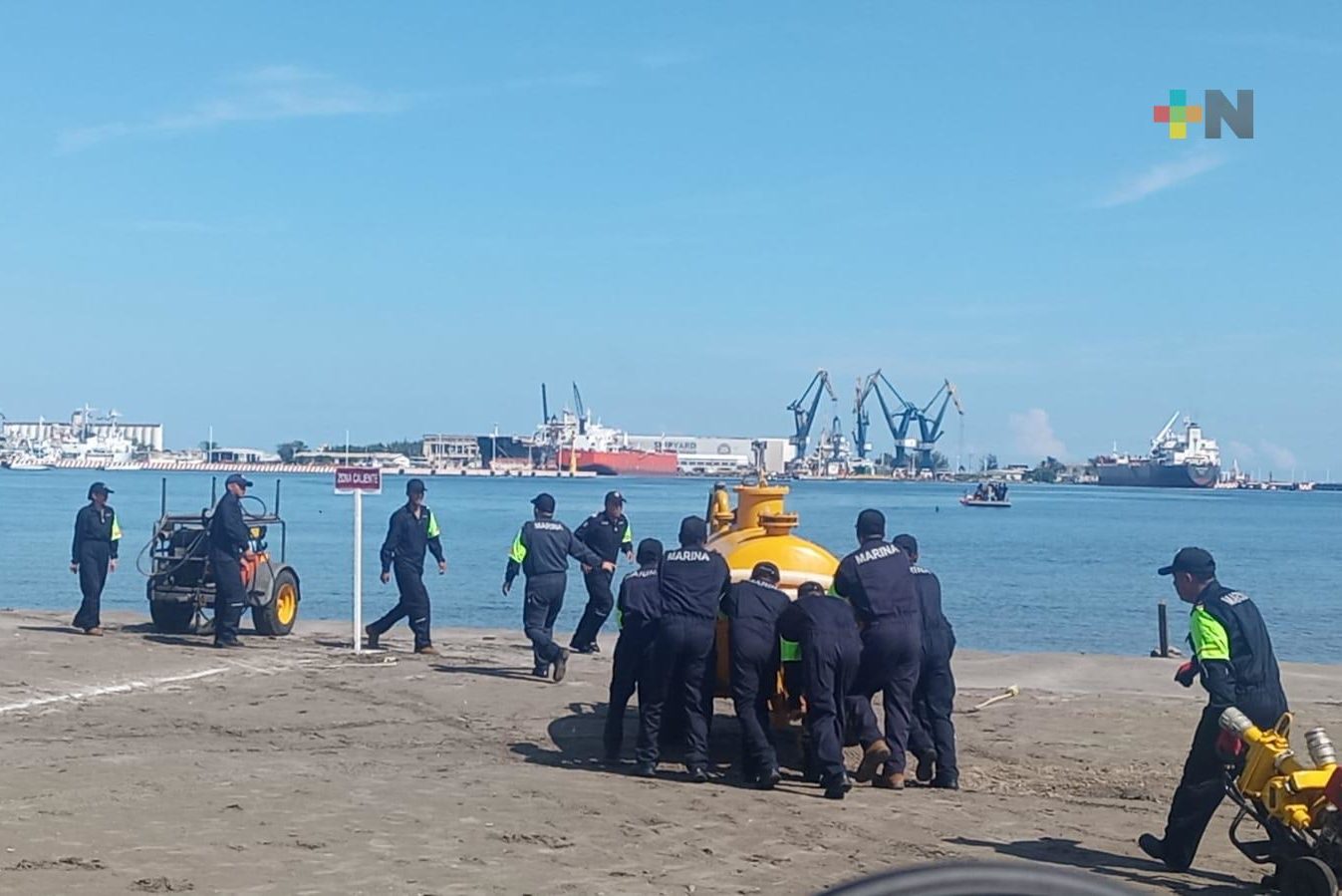Realiza Marina simulacro de atención de derrame de hidrocarburos en puerto de Veracruz