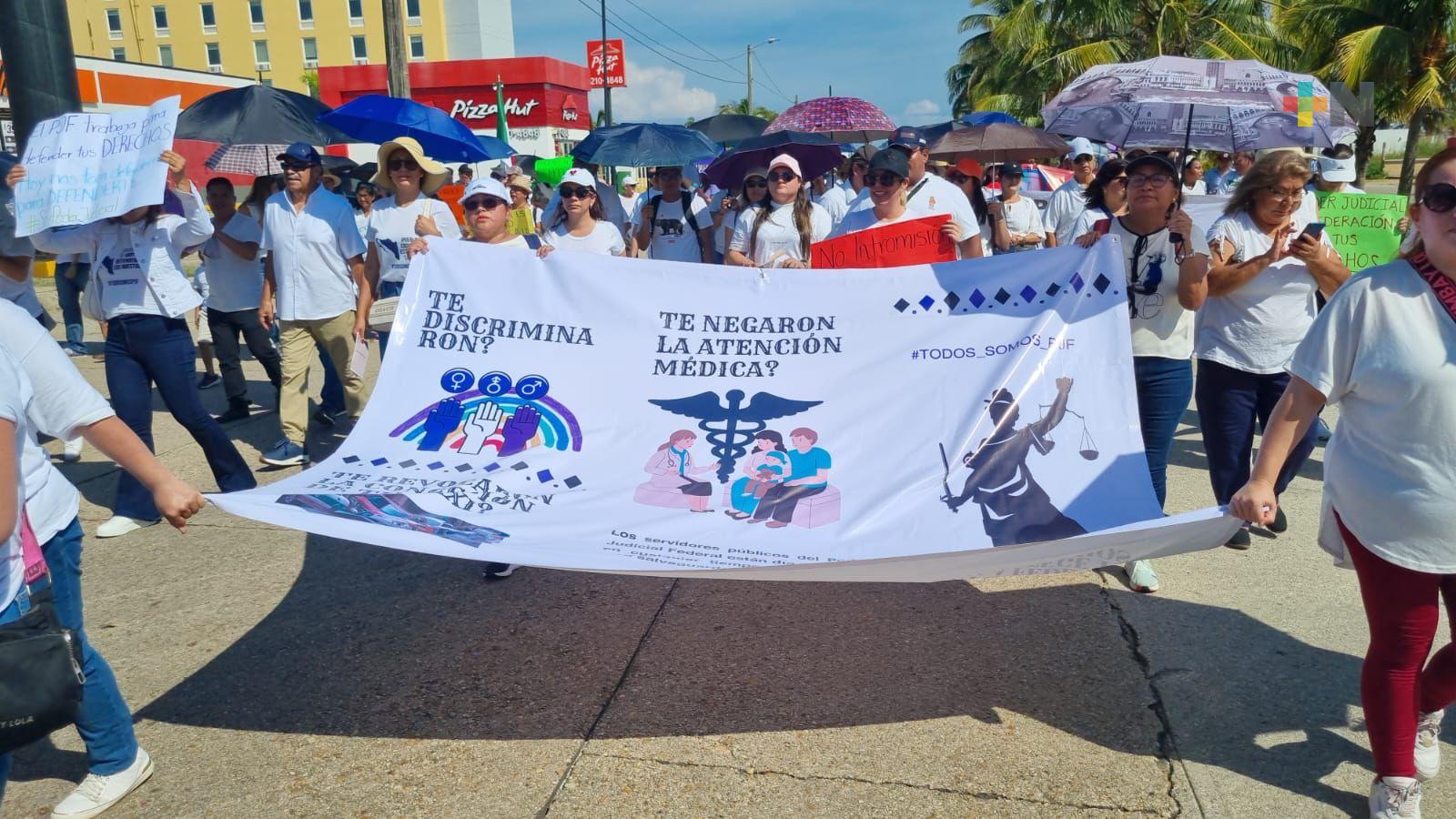 Trabajadores del Poder Judicial se sumaron a protesta en Coatzacoalcos