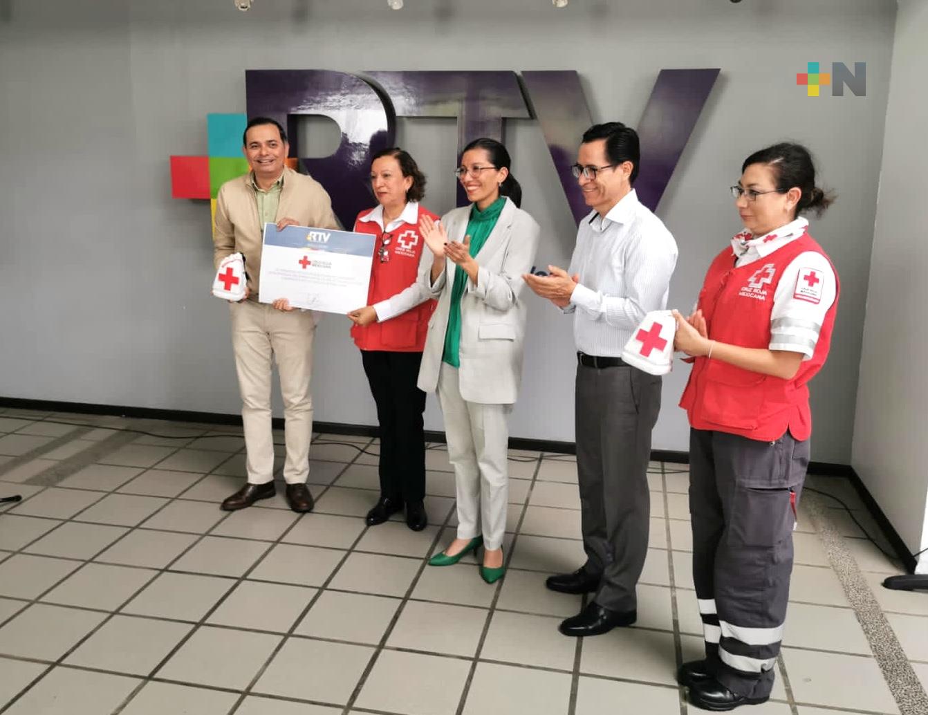 Aporta RTV donativo a Cruz Roja y anuncia campaña de radio para incentivar más apoyos