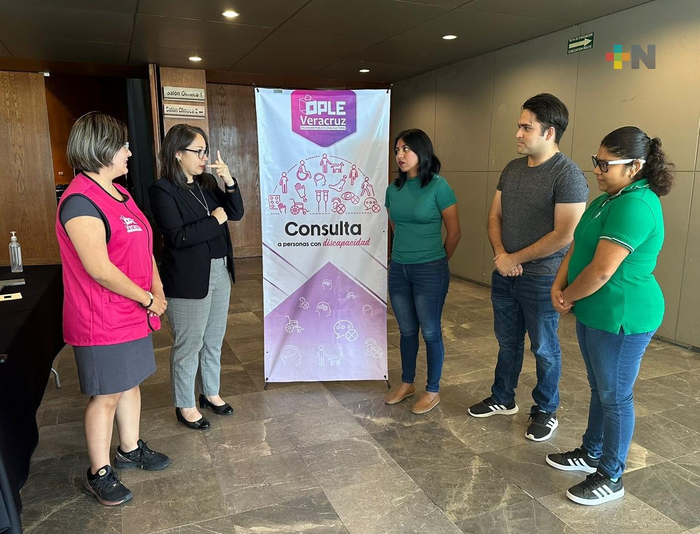 Realiza OPLE Veracruz consulta a personas con discapacidad