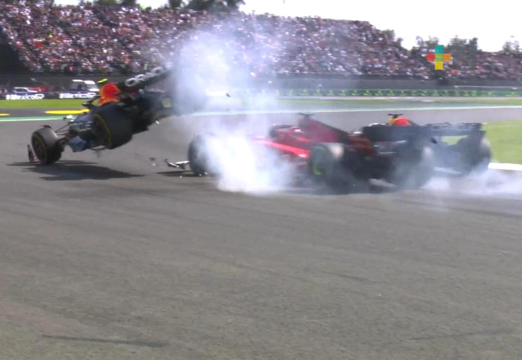 ¡Fuera! Choca “Checo”, adiós al Gran Premio de México