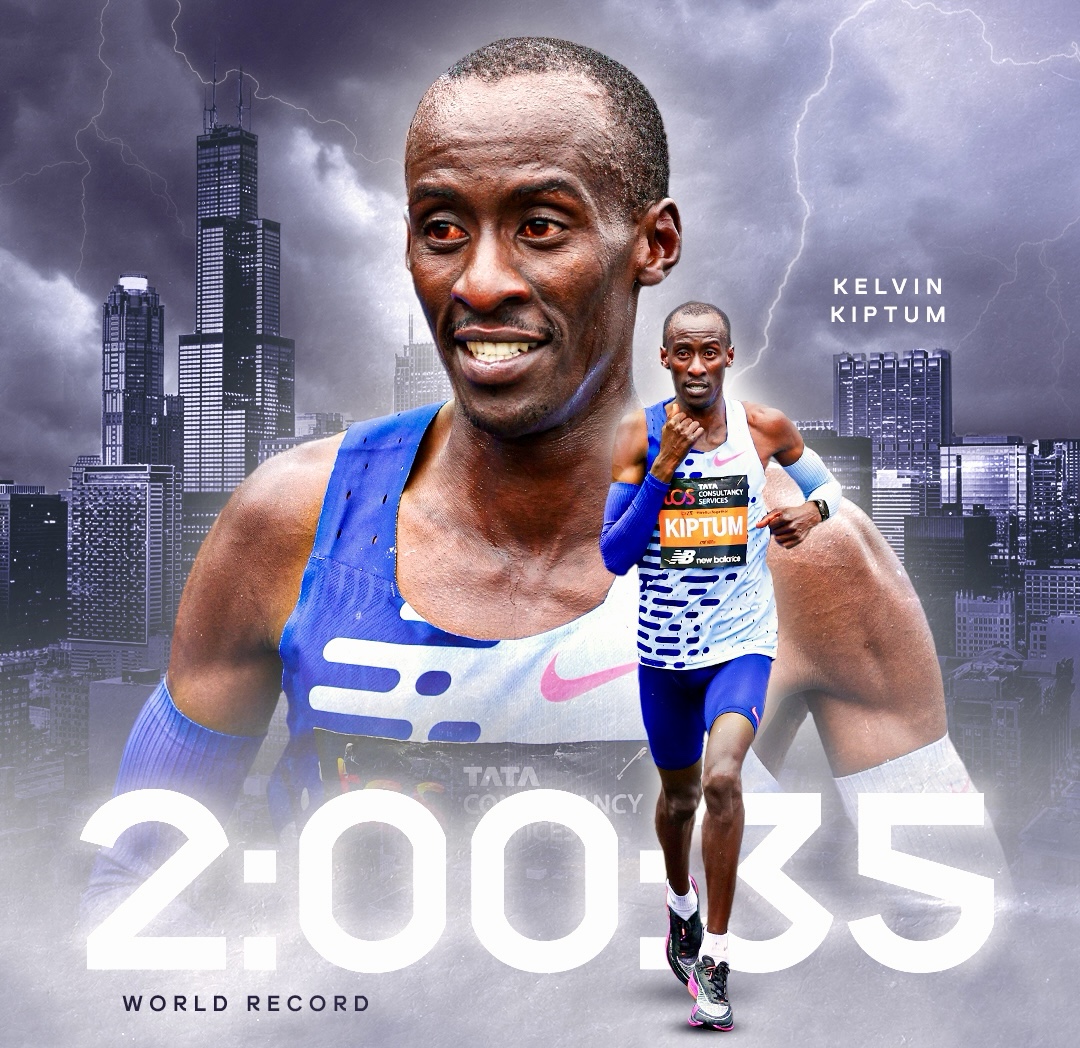 Fondista keniano Kelvin Kiptum impone nuevo récord mundial en Maratón