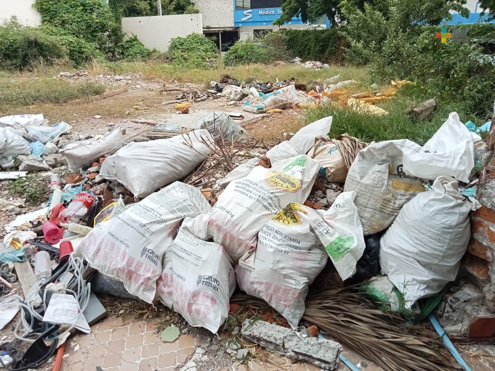 Piden atención de autoridades sobre terreno abandonado en Boca del Río