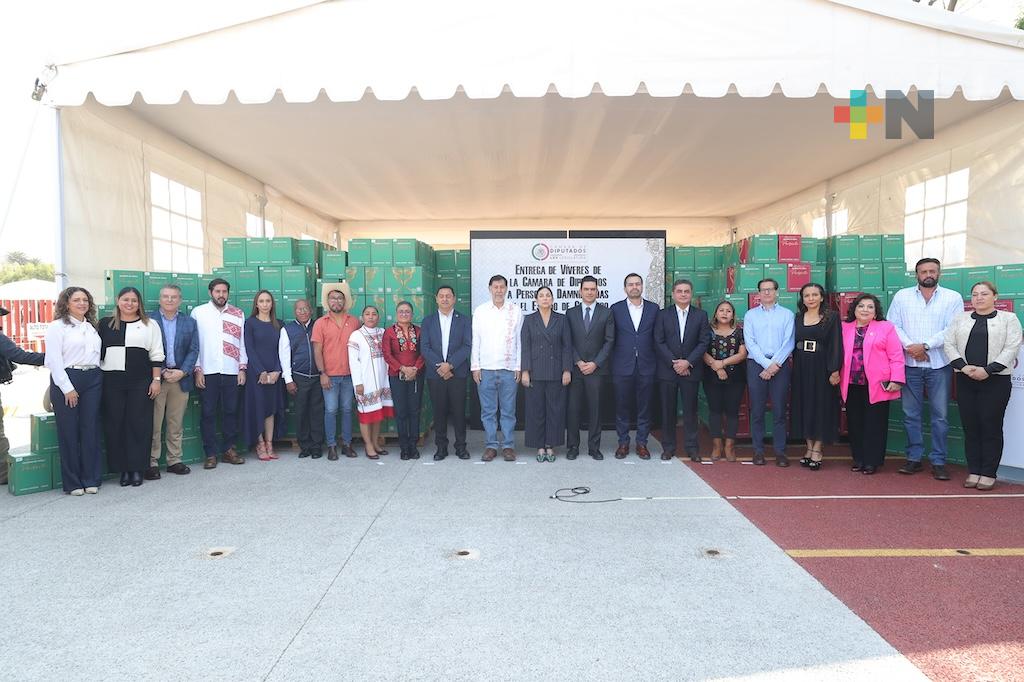 Cámara de Diputados entrega víveres para personas damnificadas en Guerrero