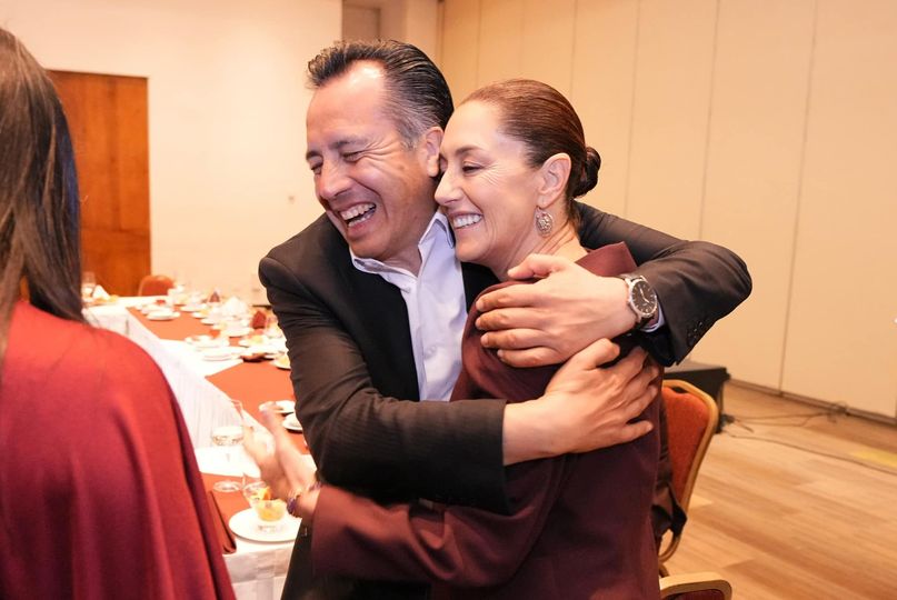 Cuitláhuac García acudió como invitado especial al registro de Claudia Sheinbaum