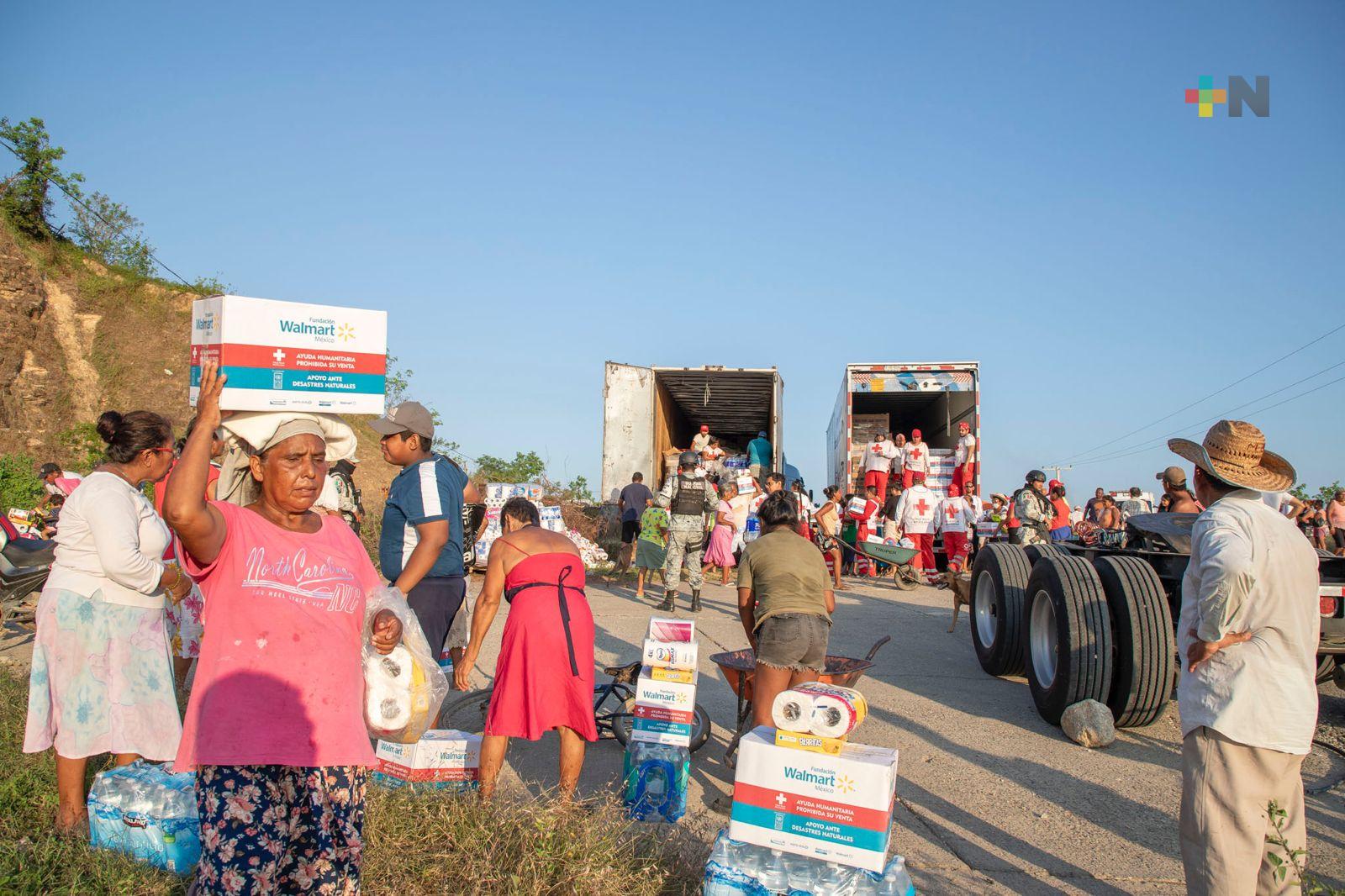 Se han distribuido 2.4 toneladas de ayuda humanitaria en Guerrero: Cruz Roja