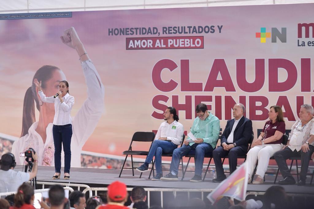 Queremos seguir cambiando México, Claudia Sheinbaum pide a veracruzanos darle continuidad a la 4T