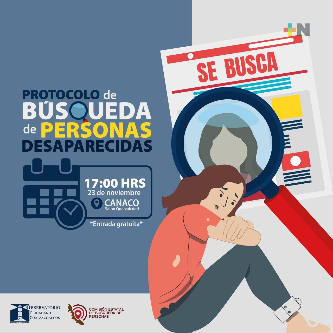 Comisión Estatal de Búsqueda de Personas Desaparecidas y OCC presentarán protocolo