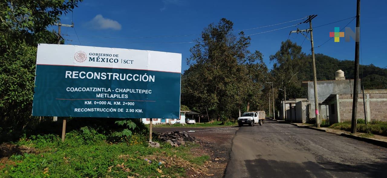 SICT invierte tres mdp en rehabilitación de carretera de Coacoatzintla