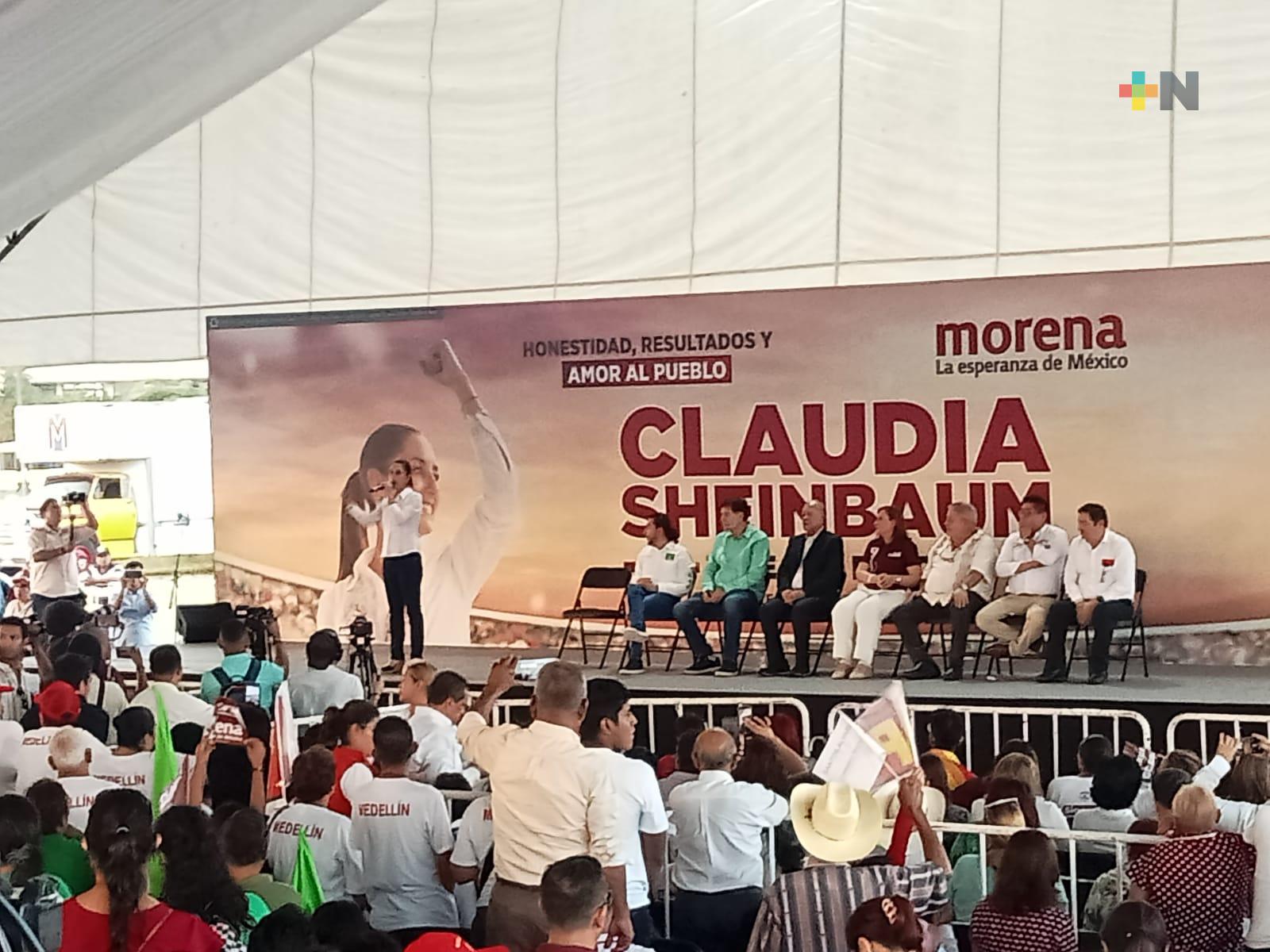 Claudia Sheinbaum visita Medellín, Veracruz
