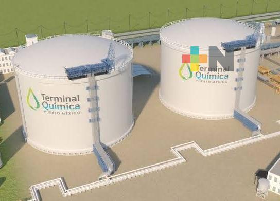 Construcción de terminal petroquímica Puerto México, avanza en un 45 por ciento