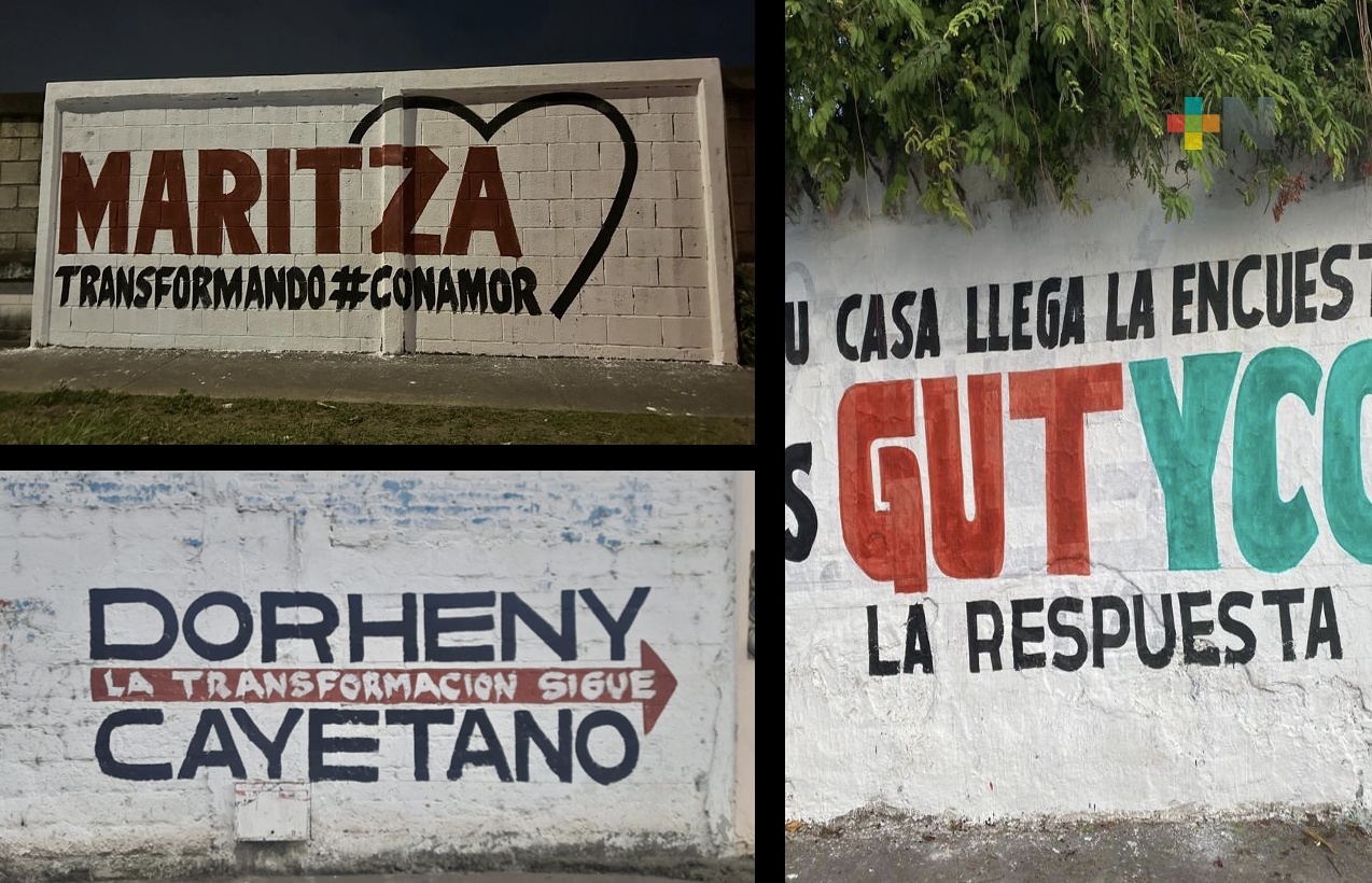 Proceso de Morena “dispara” pinta de bardas de aspirantes a legisladores