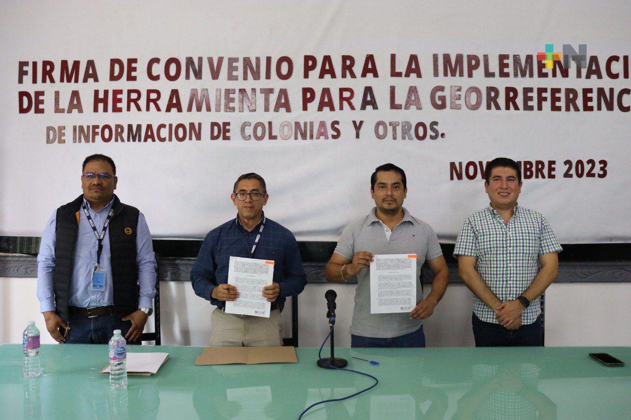 Fortín e INEGI firman convenio; implementarán herramientas para delimitar asentamientos