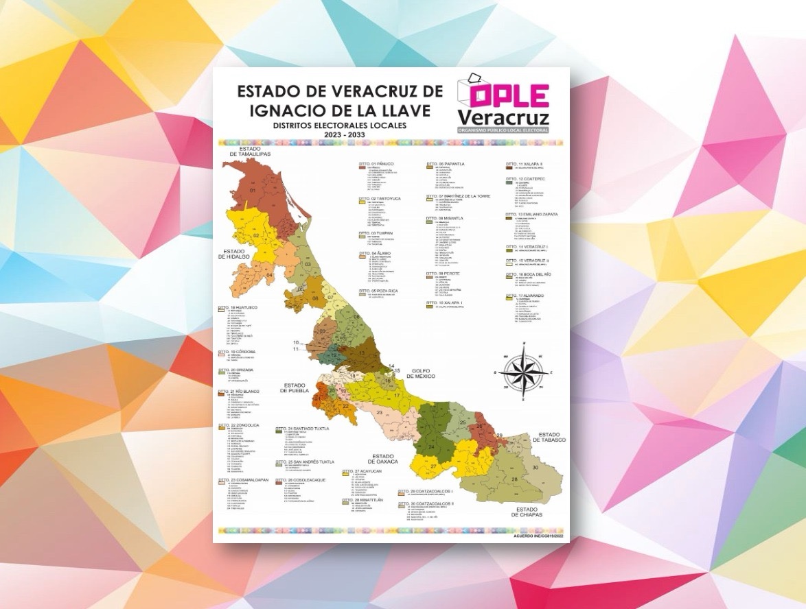 Mantiene OPLE 30 distritos electorales, sólo cambian algunas cabeceras