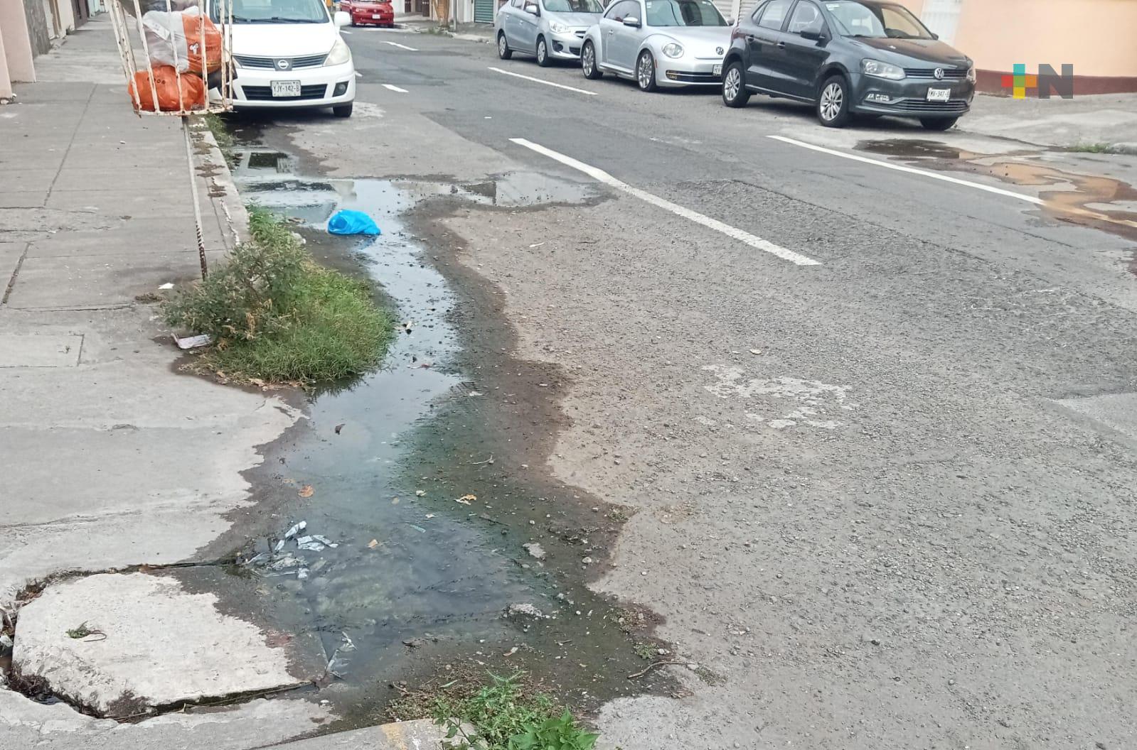 Fuga de aguas negras es foco de infección en colonia Zaragoza de Veracruz puerto