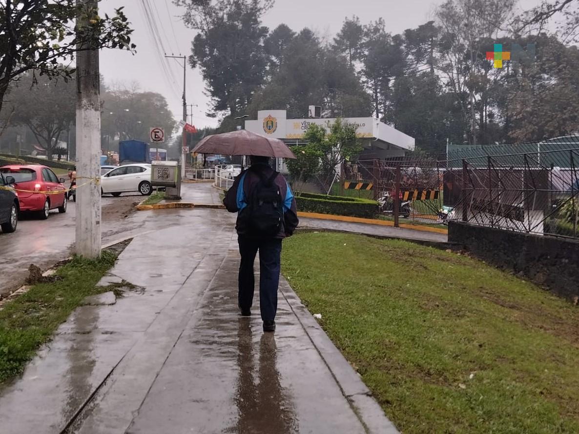 Siguen lluvias y nieblas en la entidad veracruzana; disminuirían a partir del jueves