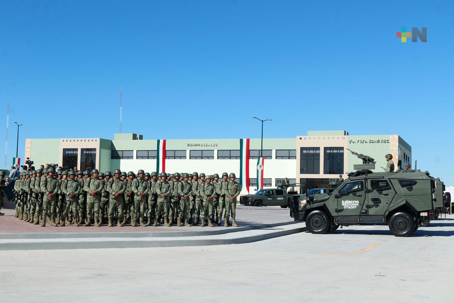 Presidente inaugura en Tamaulipas instalaciones del 16 Regimiento de Caballería Motorizado