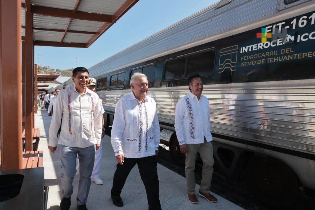 «Un día histórico para Veracruz», señala Cuitláhuac García al inaugurar la Línea Z del tren en el Corredor Interoceánico