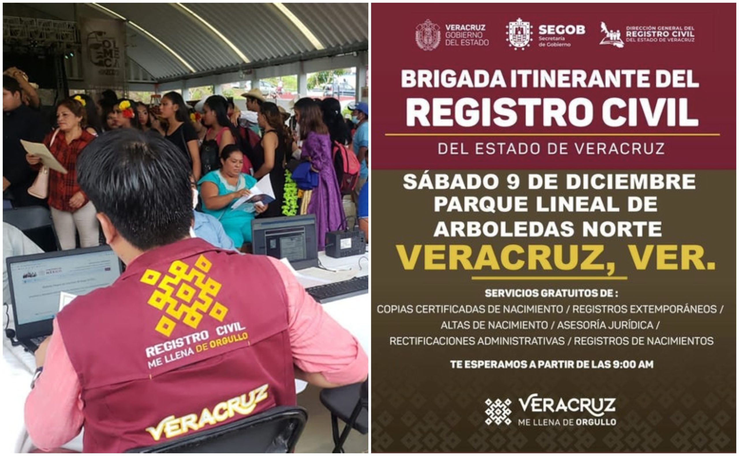 Brigada Itinerante del Registro Civil llega este 9 de diciembre al puerto de Veracruz