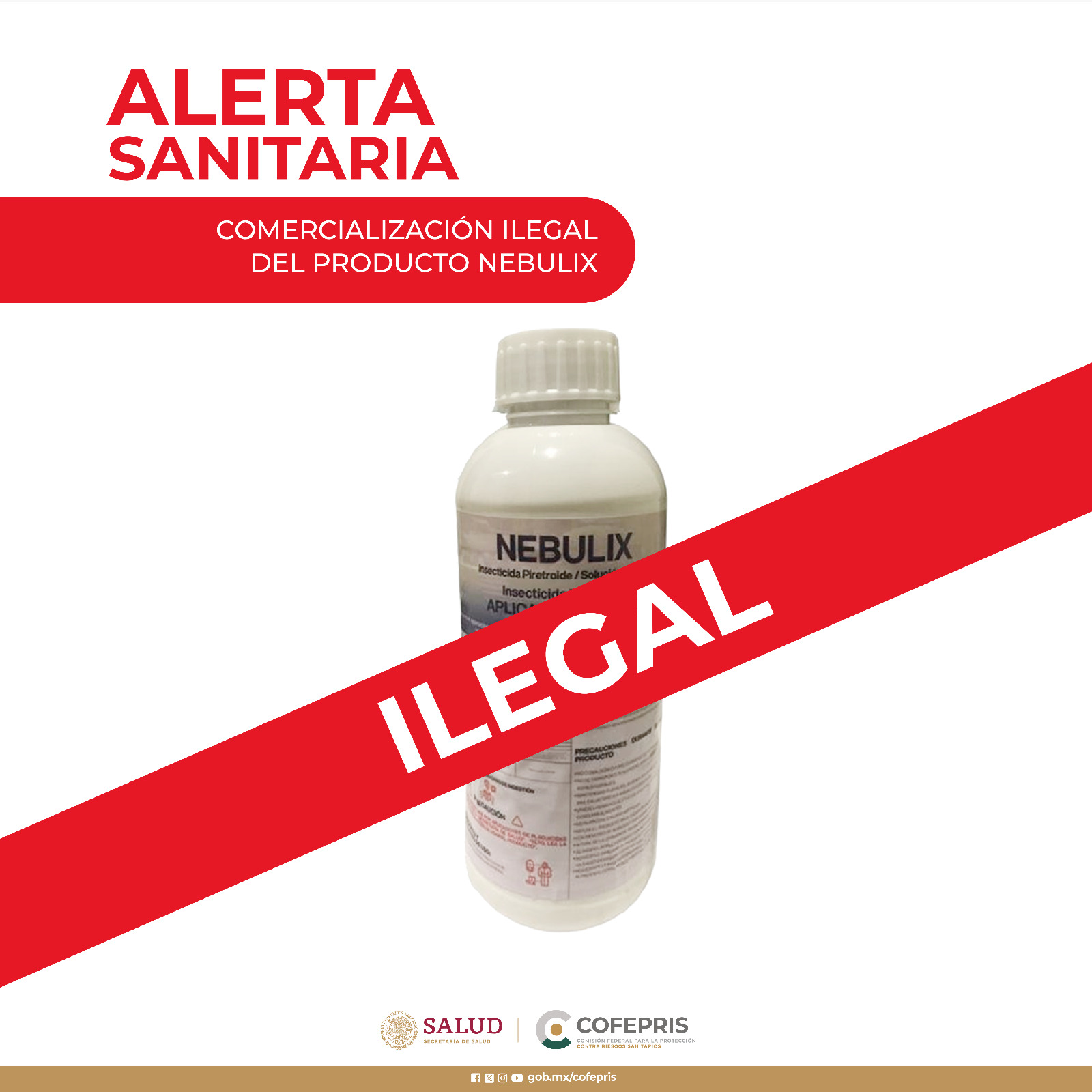 Cofepris emite por primera vez alerta sanitaria sobre insecticida ilegal
