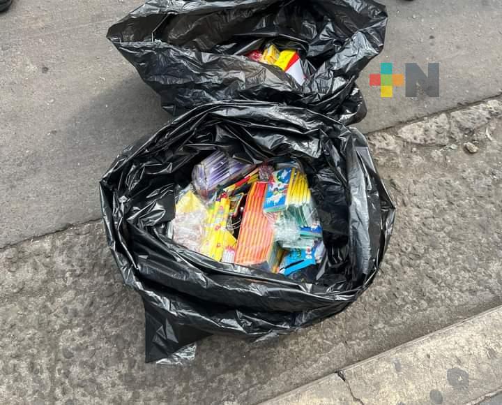 Decomisan 50 kilos de pirotecnia en municipio de Veracruz
