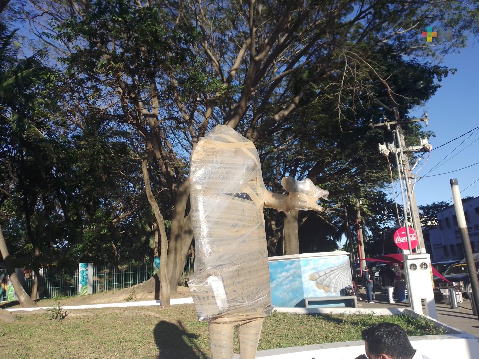 Norte explosivo dejó daños en estatua que reconoce trabajo de enfermeras