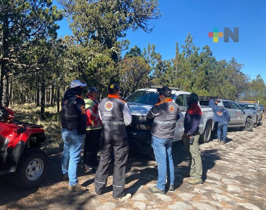 Ante recientes nevadas, PC coordinó operativo de vigilancia en el Cofre de Perote