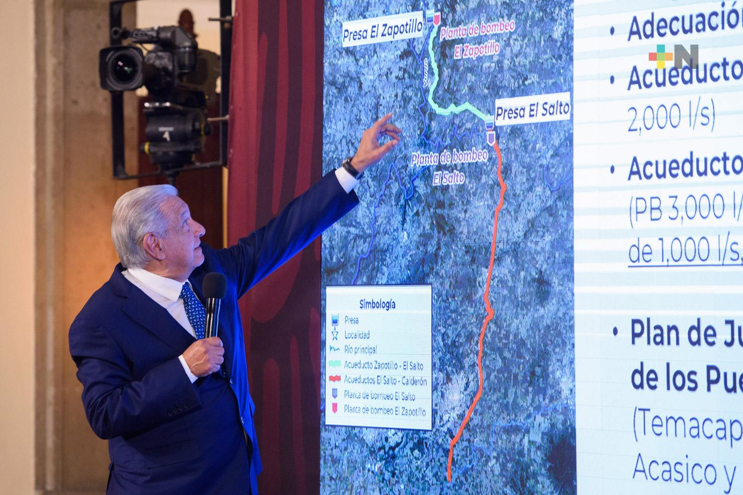 Proyectos hídricos de la 4T demuestran eficiencia y administración responsable: AMLO