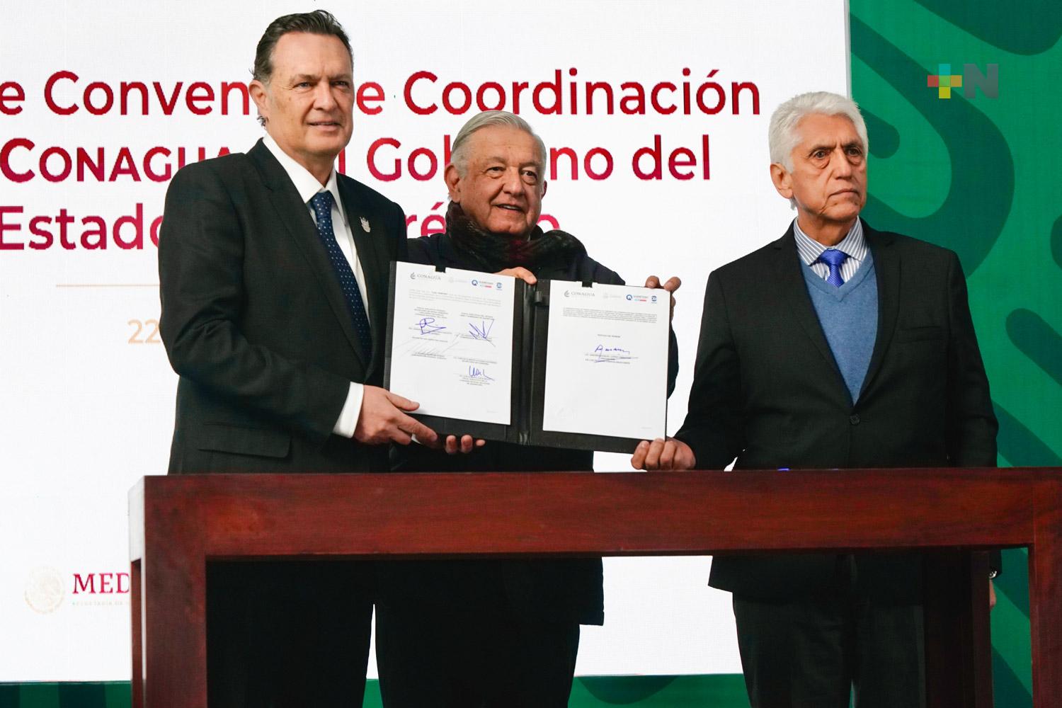 Gobierno federal firma convenio con Querétaro para garantizar agua en zona metropolitana